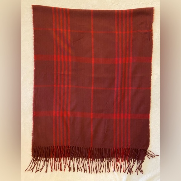 H&M Unisex Red  Plaid Scarf Oversized Large 29”x 72” Shawl Scarf - Picture 4 of 7